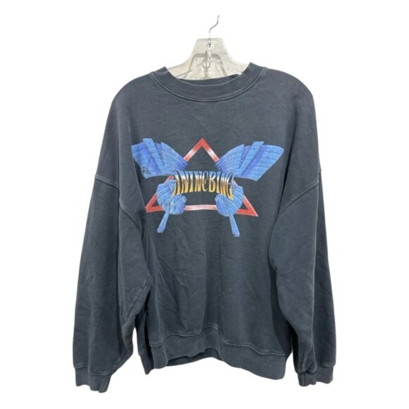 ANINE BING Harvey Crew Butterfly in Washed Black Size Medium - Picture 6 of 7